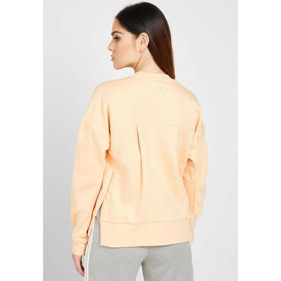 Adidas Women's ID Glam Logo Sweatshirt Glow Orange sz. M - Picture 5 of 6